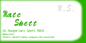 mate spett business card